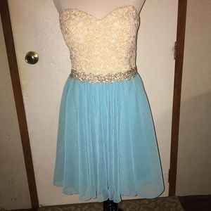 City Studio Turquoise Strapless Party Dress size11